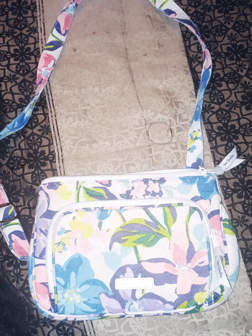 Vera Bradley Pastel Floral Quilted Crossbody - Pink Blue Green